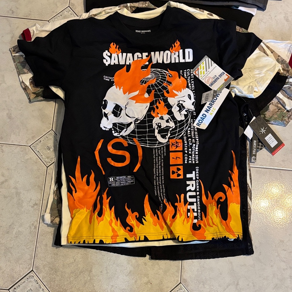 Savage World Black and Orange Kids T-Shirt